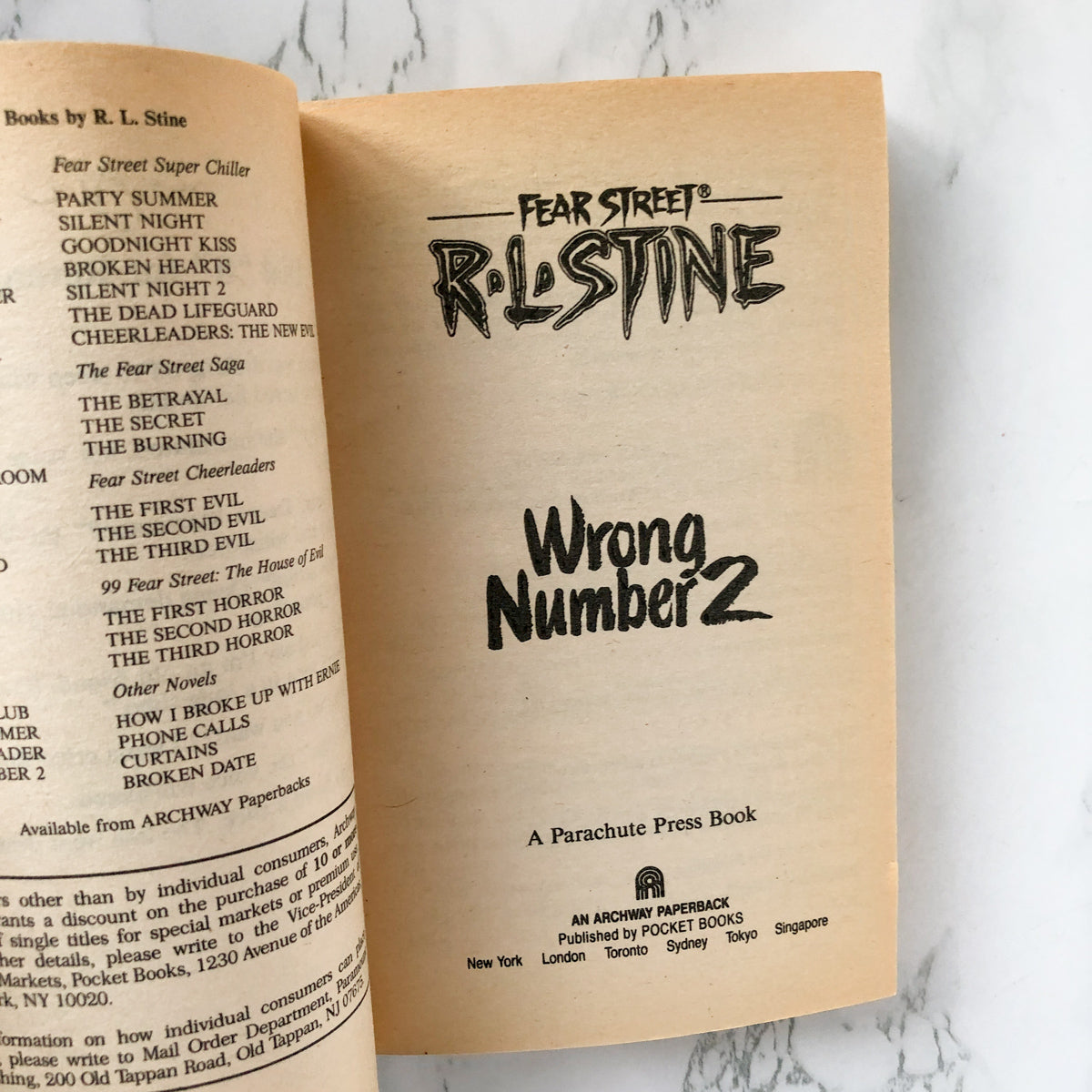 Fear Street #27: Wrong Number 2 by R.L. Stine [1995 PAPERBACK] - Bookshop Apocalypse