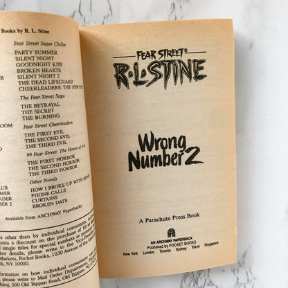 Fear Street #27: Wrong Number 2 by R.L. Stine [1995 PAPERBACK] - Bookshop Apocalypse