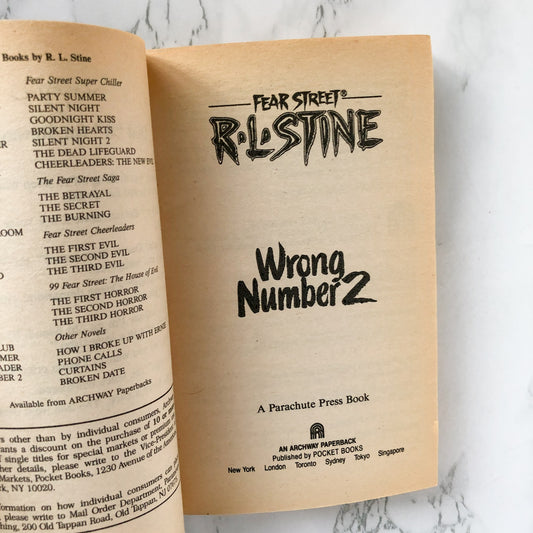 Fear Street #27: Wrong Number 2 by R.L. Stine [1995 PAPERBACK] - Bookshop Apocalypse
