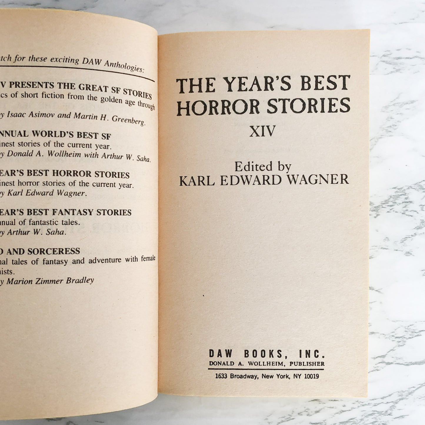 The Year's Best Horror Stories XIV edited by Karl Edward Wagner [1986 PAPERBACK]