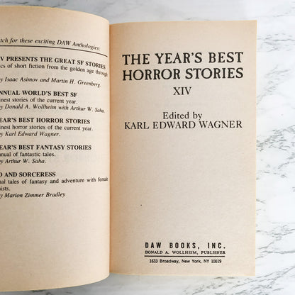 The Year's Best Horror Stories XIV edited by Karl Edward Wagner [1986 PAPERBACK]