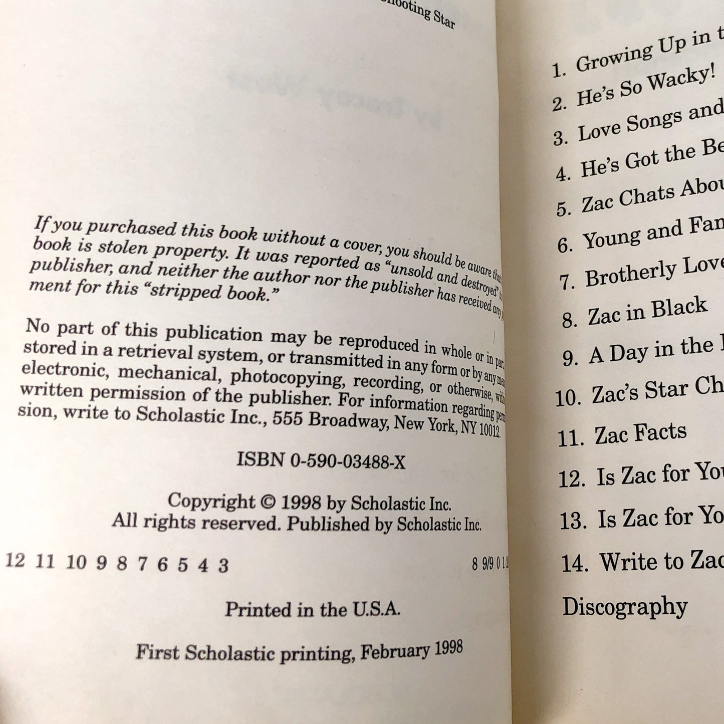 Zac Attack! Hanson's Little Brother by Tracey West [TRADE PAPERBACK] 1998 • Scholastic