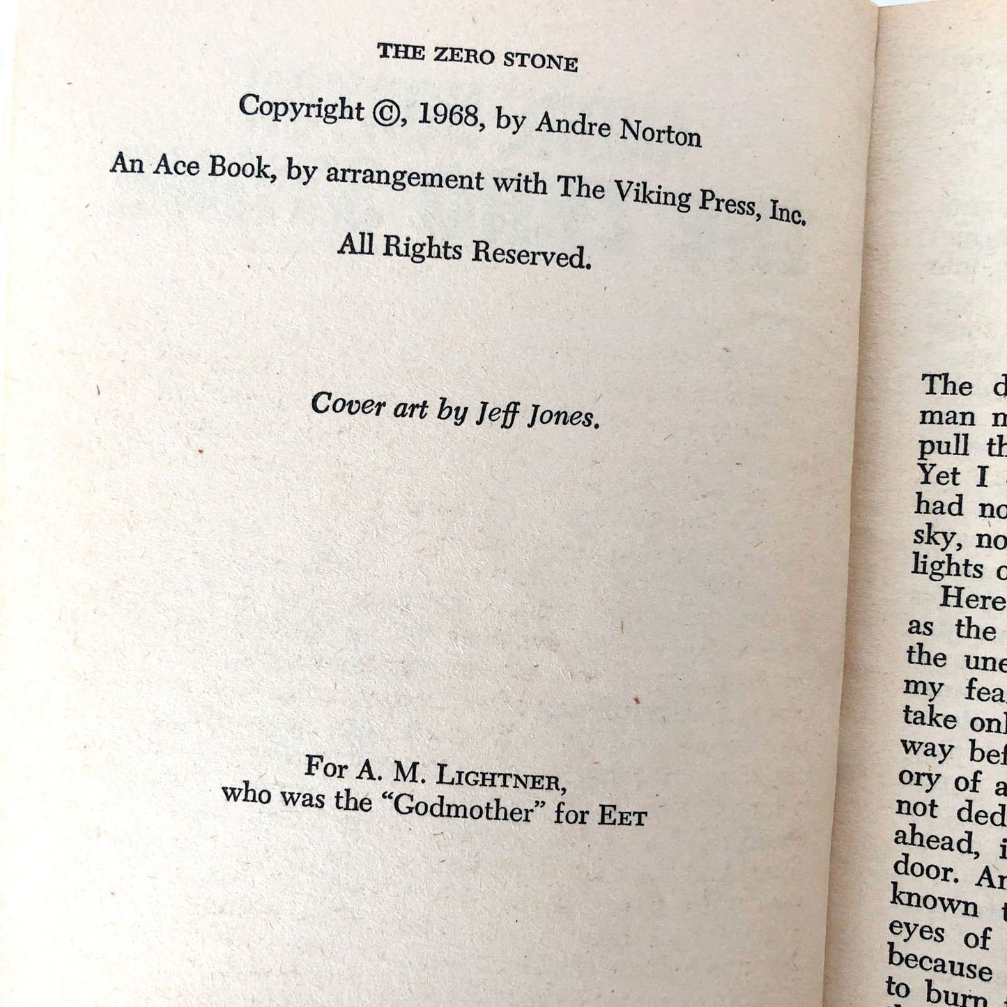The Zero Stone by Andre Norton [1968 PAPERBACK]