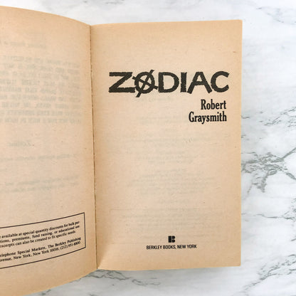 Zodiac by Robert Graysmith [1987 PAPERBACK]